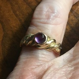 Amethyst and 14k gold ring size